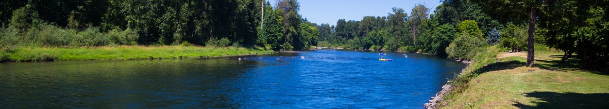 McKenzie River kayakers near Springfield Oregon